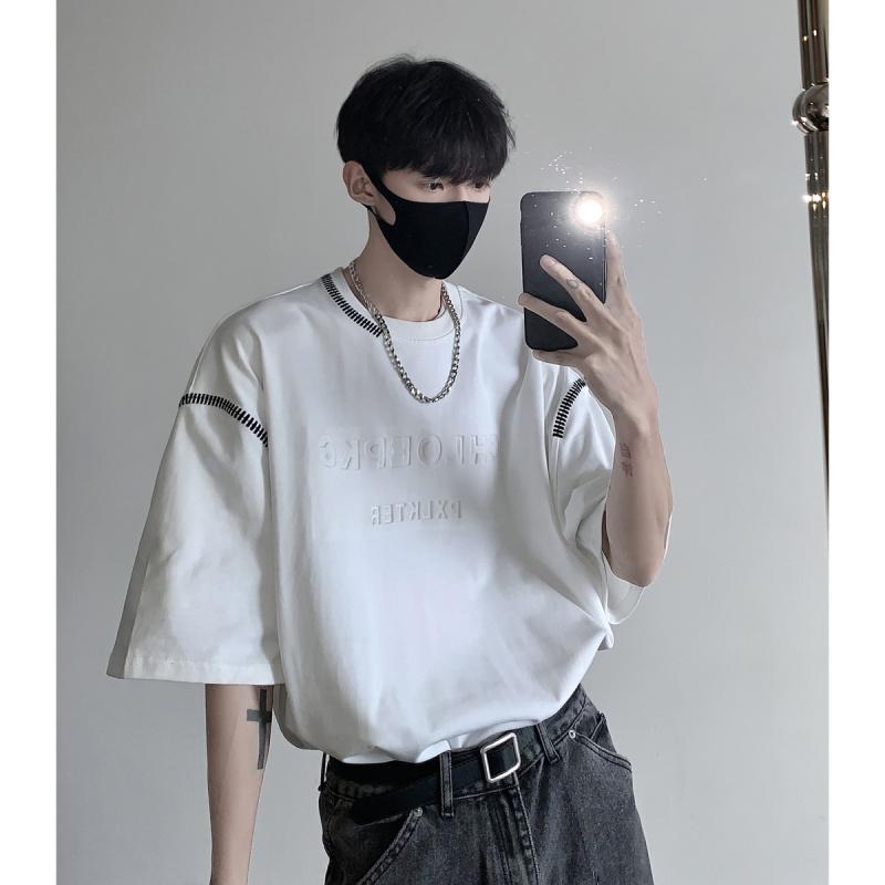樂天商城 - メンズ トップス アメリカ ストリート ヒップホップ 半袖 Tシャツ 夏 ファッション シック ラウンドネック ゆったり
