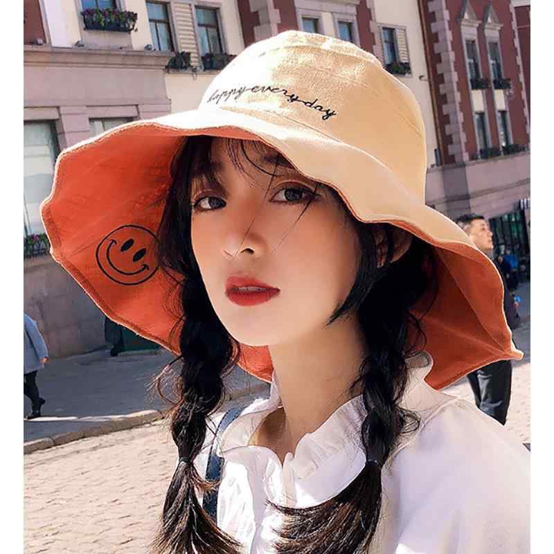 Hats - レディース 屋外 帽子 夏 日焼け防止 秋 両面 ビーチサンハット 漁師 韓国 学生 バケットハット