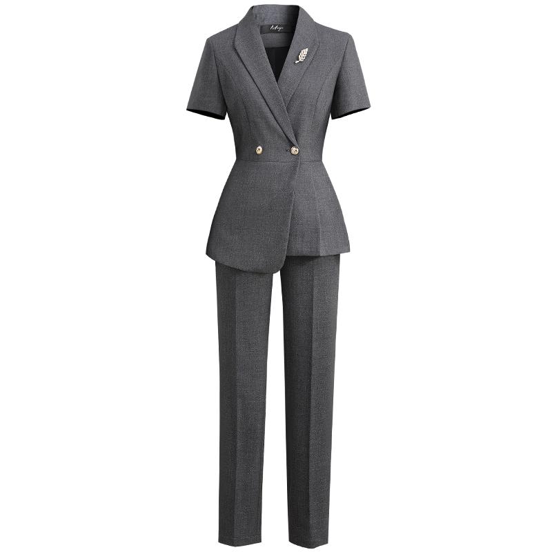 レディース 夏 スーツ セットアップ ビジネス 夏 面接 ホテル フロント ジュエリーショップ 美容室 受付 作業着 制服 薄手 仕事 半袖