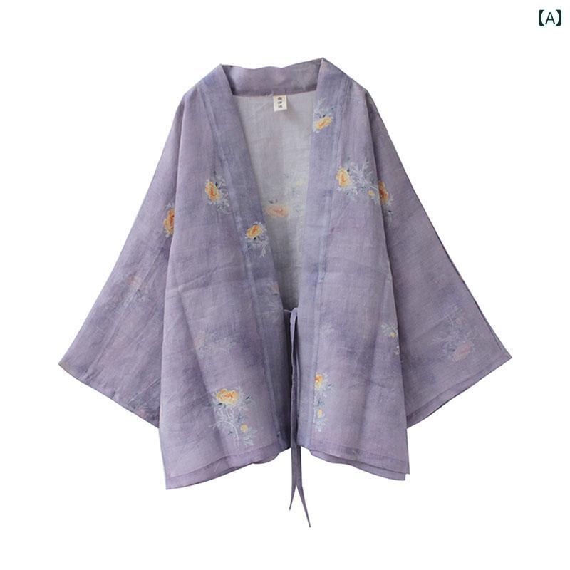 羽織 和服 カジュアル 着物 レディース ファッション 夏 トップス 和風 ジャケット 小振袖 カーディガン おしゃれ 丈