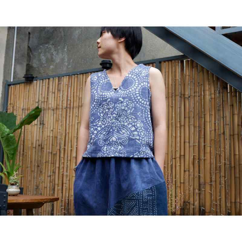 レトロ 手織り パッチワーク ベスト レディース 和 芸術 ショート トップス フリーサイズ 夏