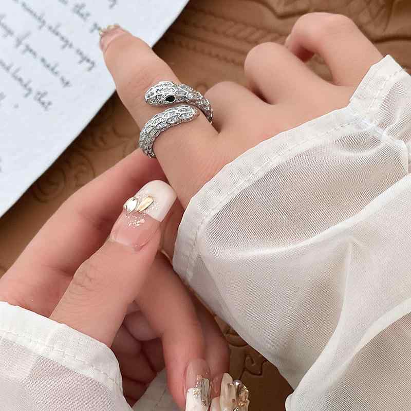 指輪 ストーン オープン リング アメリカ 人差し指リング 個性 クール ハンドジュエリー