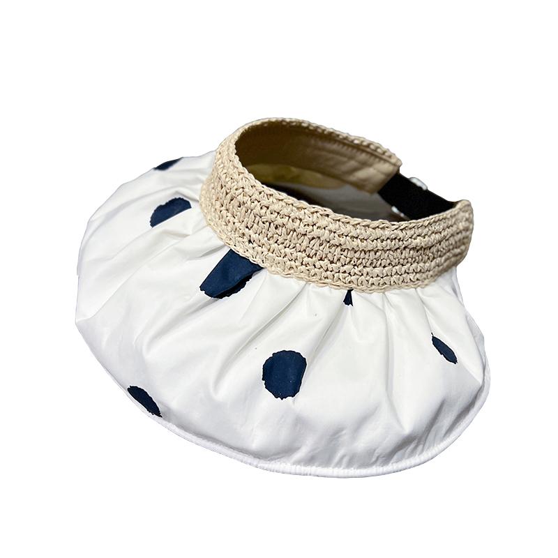 帽子 ハット レディース おしゃれ レディース 韓国 水玉 サンハット つば広 UV 夏 旅行 休暇 ポリエステル レジャー かわいい