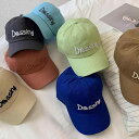 レディース 春夏 ブラック レター キャップ 韓国 野球帽 ソフト 帽子 レジャー カジュアル シンプル