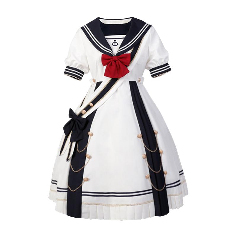 ロリータ ドレス ワンピース スリム ガール 半袖 リボン スカート レディース かわいい 衣料品 夏 レディース