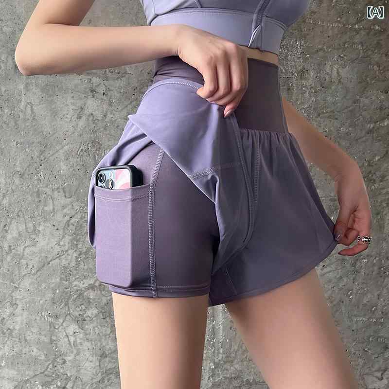 フィットネス ガール スポーツ ショーツ 夏 薄手 ハイウエスト 露出防止 ランニング トレーニング カジュアル ヨガ パンツ