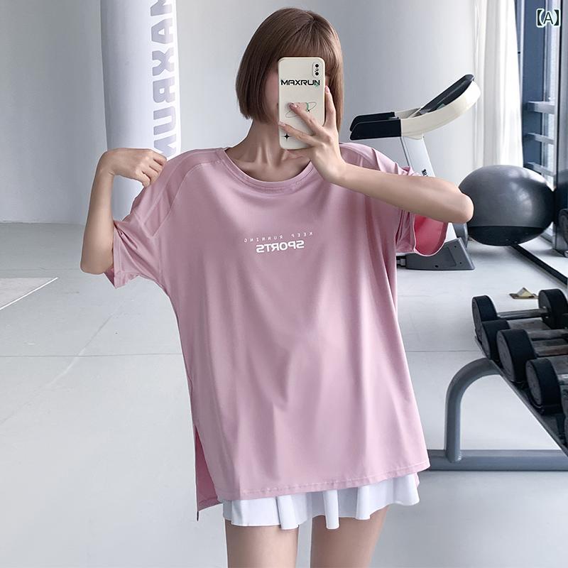 スポーツ Tシャツ レディース 速乾 ランニング フィットネスウェア カバーアップ 夏 薄手 半袖 ヨガ ウェア トップ