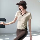 通気性 ヨガ レディース 半袖 夏 スポーツ Tシャツ 大きめサイズ スリムフィット フィットネスウェア トップス