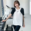 スポーツ Tシャツ レディースゆったり ランニング カバーアップ 大きめサイズ フィットネスウェア 速乾 トップス ヨガ 半袖 夏 薄手