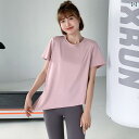 スポーツ Tシャツ レディースゆったり 大きめサイズ ランニング フィットネス 夏 速乾 トップス 半袖 ヨガ ウェア