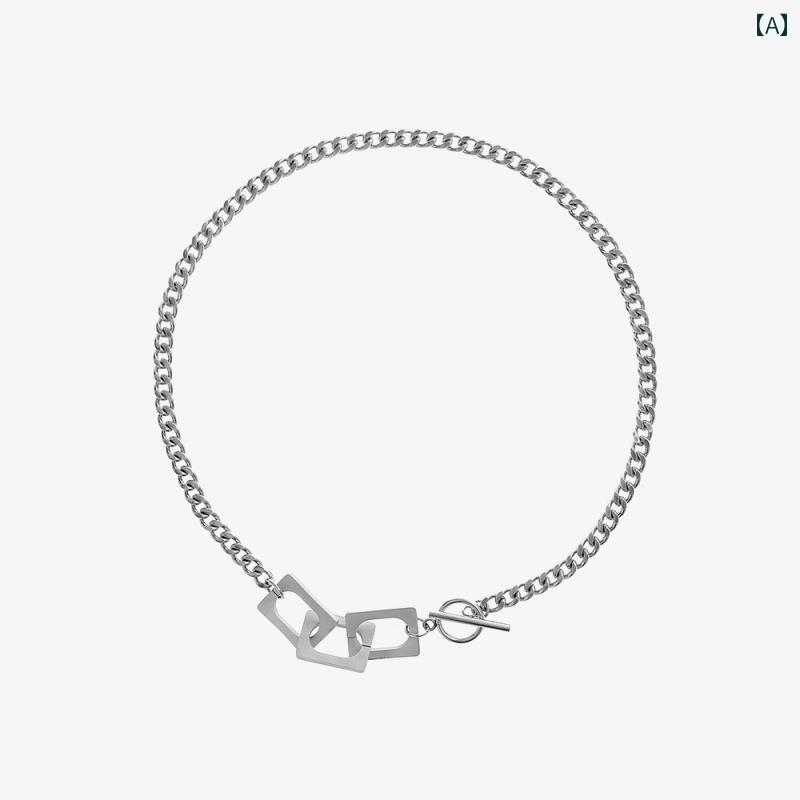 ネックレス メンズ レディース ジェンダー ニュートラル バックル クール ヒップホップ ストリート チタン鋼 ショート チェーン