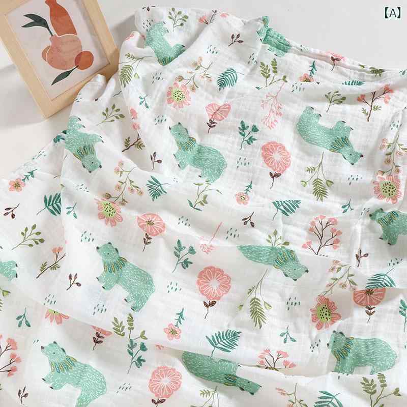 ベビーブランケット おくるみ 毛布 新生児 夏 ガーゼ 柔らかい ギフト ベビー品 110×120CM