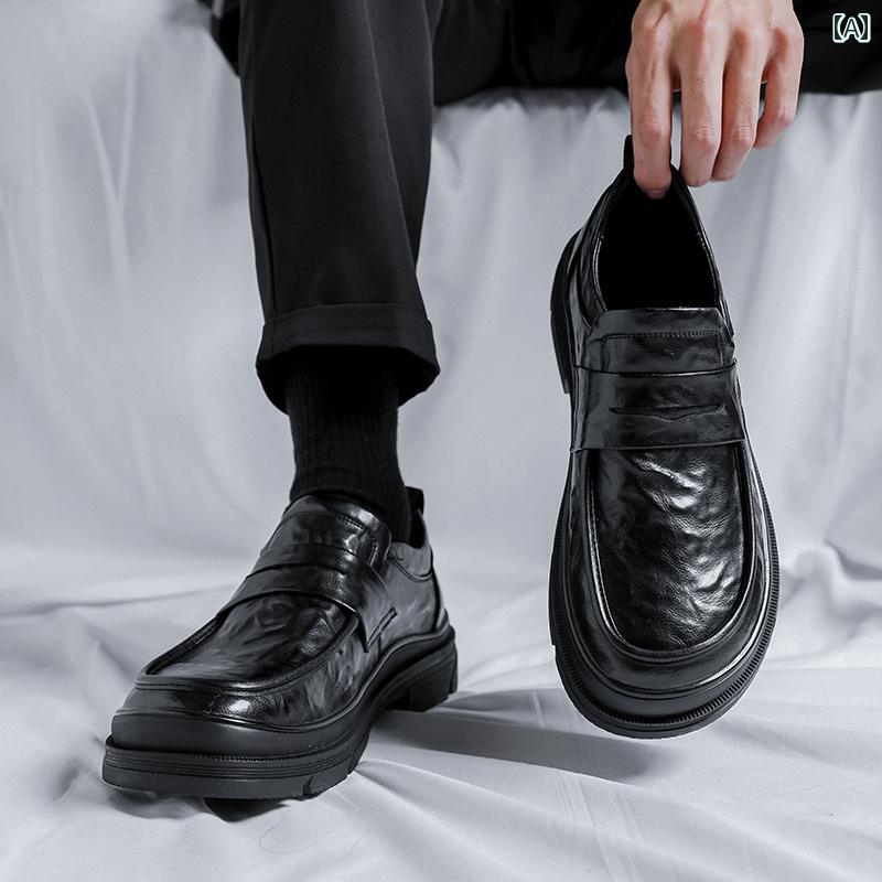 メンズ カジュアル ビジネス オフィス 紳士 レザーシューズ 革靴 パーティ マルチシーン ブリティッシ..