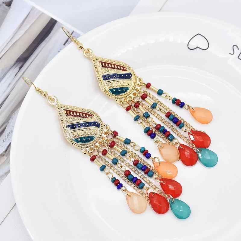 ピアス タッセル イヤリング レディース 夏 エスニック 漢服 アクセサリー ロング ジュエリー ファッション