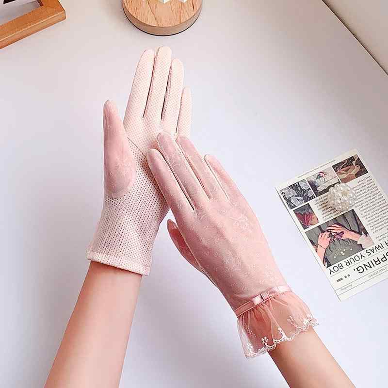 アウトドア 手袋 グローブ フィンガー サイクリング 日焼け防止 薄手 レース 保護 屋外