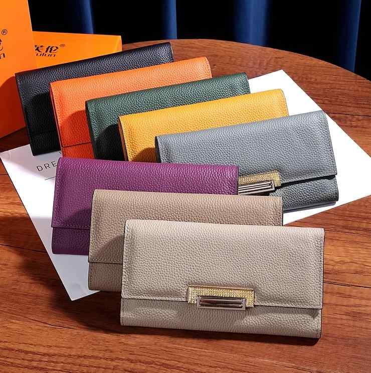 レディース 財布 ウォレット 牛革 長財布 横型 折りたたみ 紙幣 カード スマホ収納 フォルダー 全9 ス..