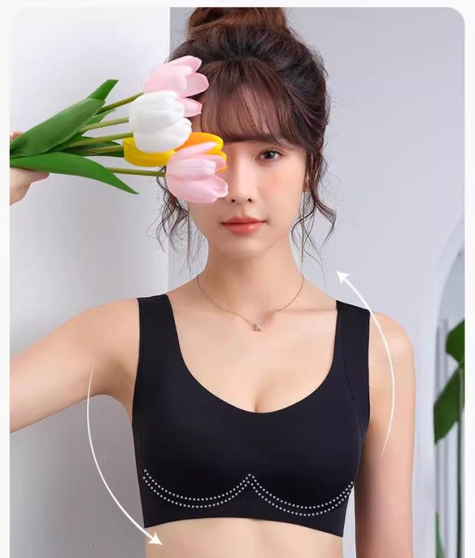 No-Wire Bra - ブラジャー レディース シームレス 下着 レディース サポート スポーツ シック フィット ヨガ ノンワイヤー 快適 ストレッチ性 たるみ防止