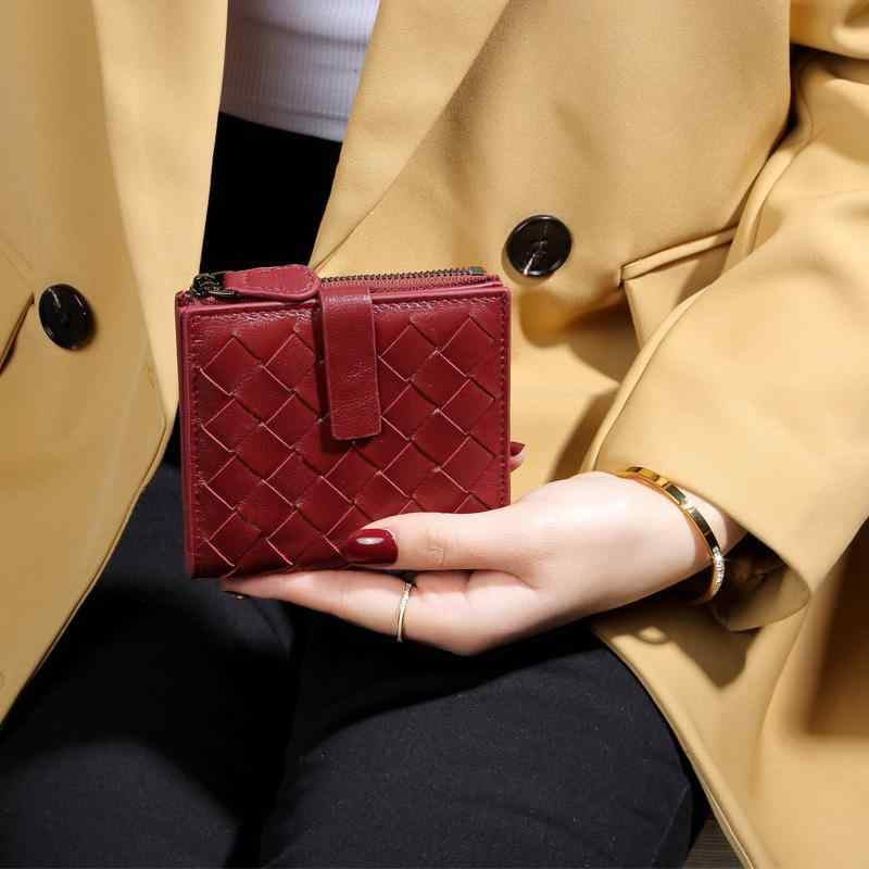 財布 シープスキン 手織り ショート コンパクト スモール ウォレット レディース ファッション 薄手 紙..