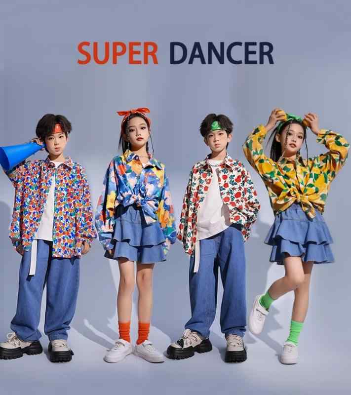 子供服 女の子 男の子 キッズ ファッション ジャズダンス 80年代 レトロ スーツ シャツ トップス デニム パンツ スカート セットアップ パフォーマンス ストリート カラフル