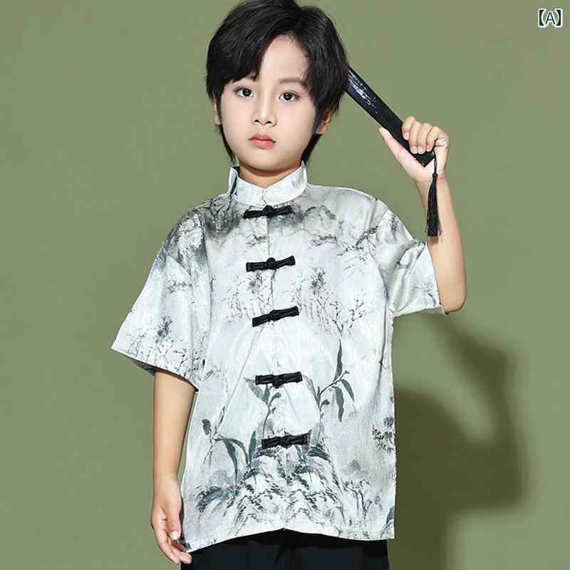 子供服 キッズ チャイナ風 伝統 パフォーマンス 衣装 漢服 文化 コーラス ユニフォーム コスチューム セット