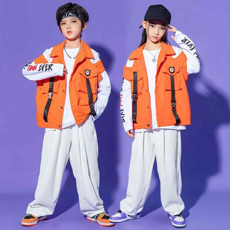 ストリート ダンス 子供服 ヒップホップ セット 男の子 ベスト ズボン 女の子 ストリート ファッション 学生 パフォーマンス 服