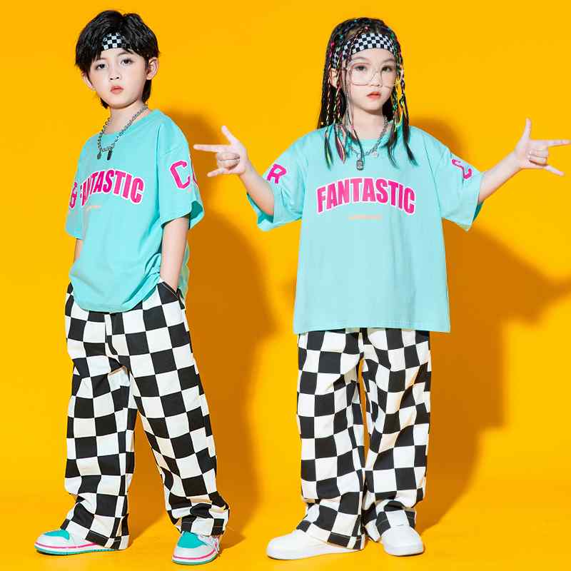 男の子 女の子 ヒップホップ 服 夏 子供 チェック パンツ 子供の日 ファッション ステージ モード パフォーマンス パンツ
