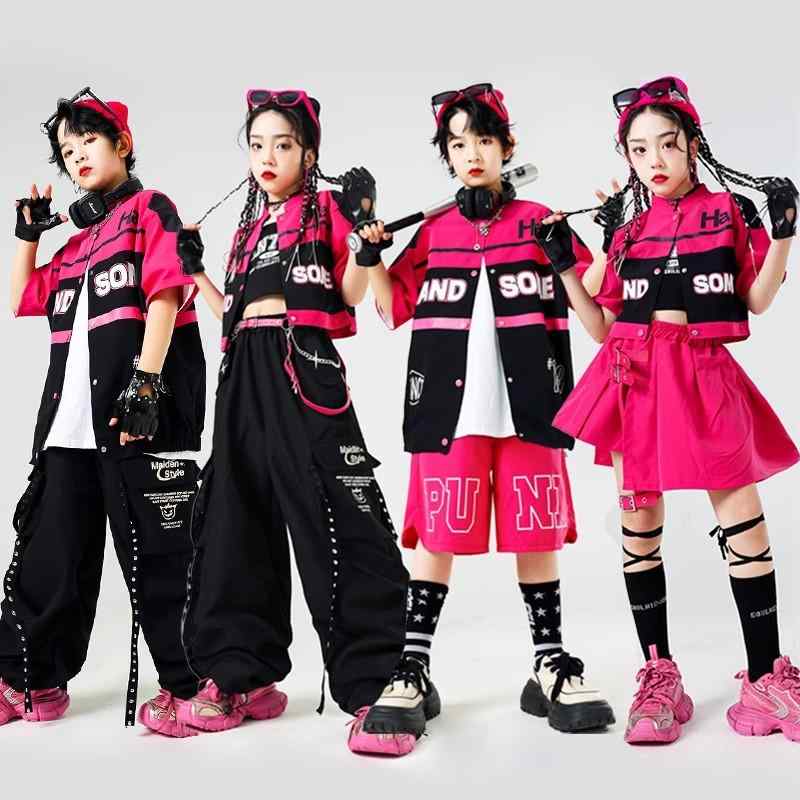 子供 ヒップホップ オートバイ 男の子 スーツ 子供服 女の子 ジャズダンス ステージ ダンスウェア コスチューム ユニセックス ポップカルチャー