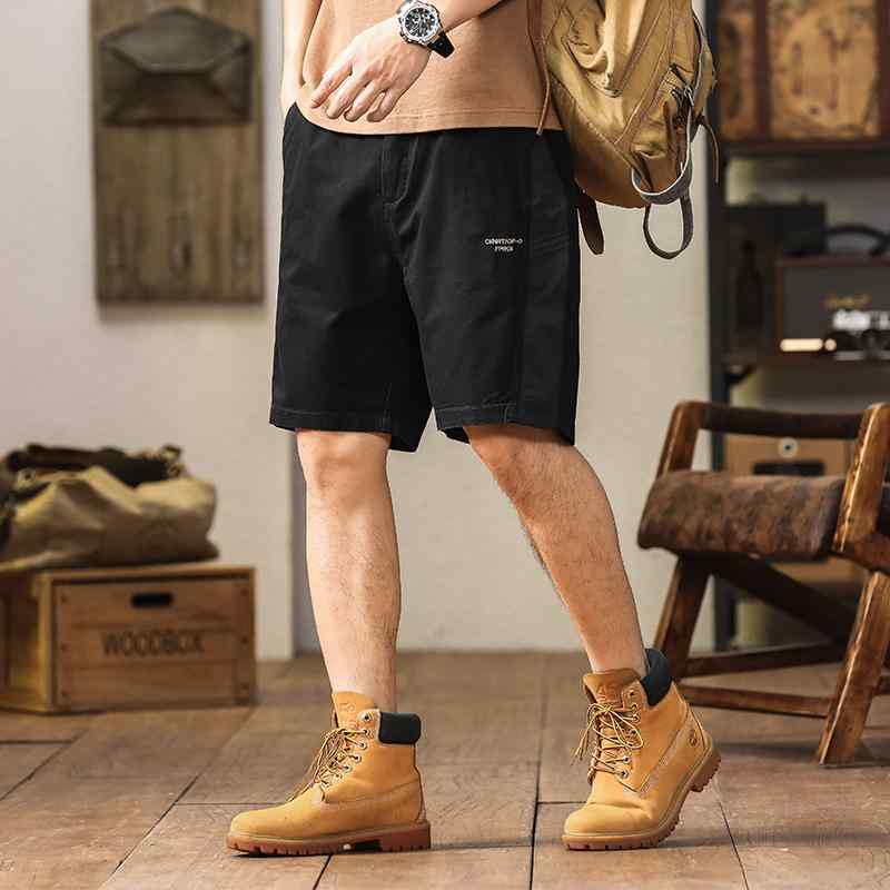 ハーフパンツ メンズ 黒 カジュアル 5分丈パンツ メンズ アメリカ ワークウェア パンツ 夏 薄手 ショー..