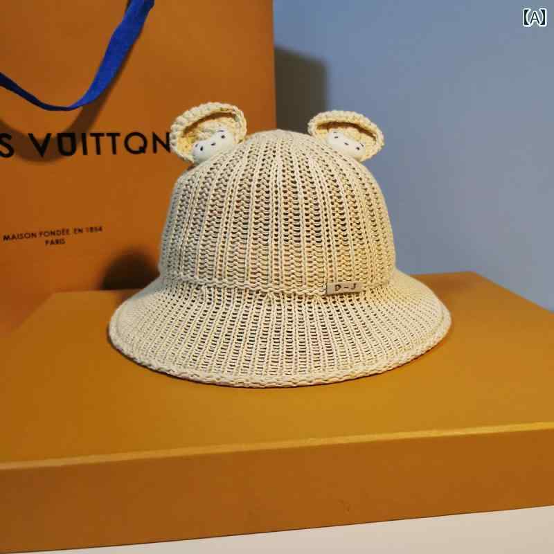 ベビー ハット 夏 猫耳 通気性 薄手 帽子 男の子 日よけ 1歳 2歳 3歳 韓国 つば広 かわいい