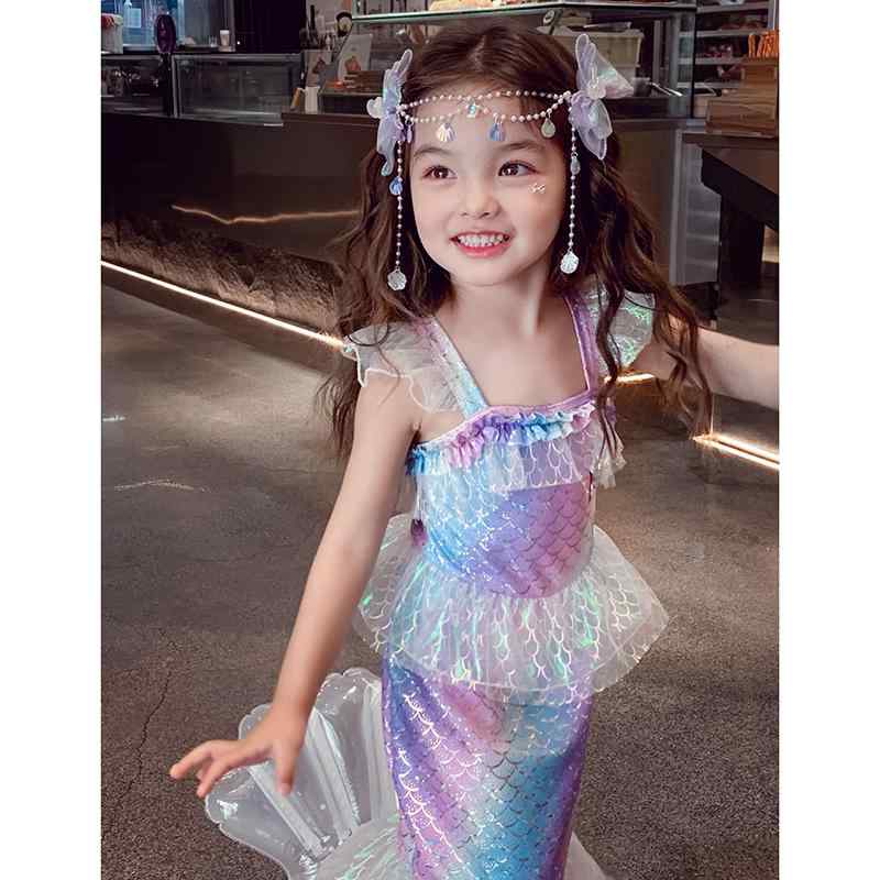 水着 かわいい 人魚 キッズ 子供服 ワンピース レトロ かわいい おしゃれ 夏 スイムウェア マーメイド フリル ファンシー