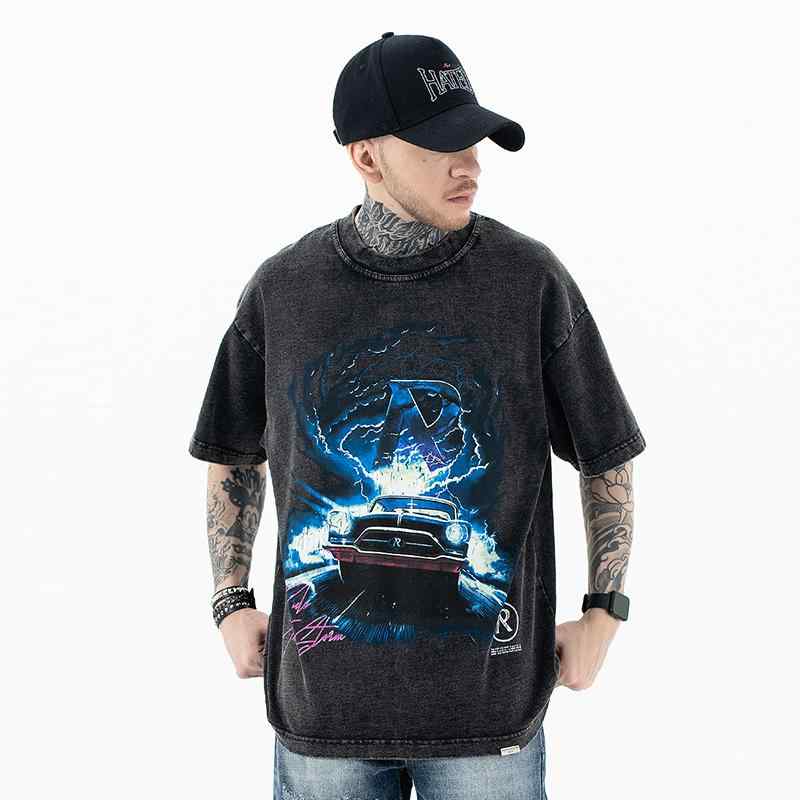 Tシャツ 半袖 夏 ゆったり アメリカン ストリート スケーター シャツ メンズ カジュアル おしゃれ レー..