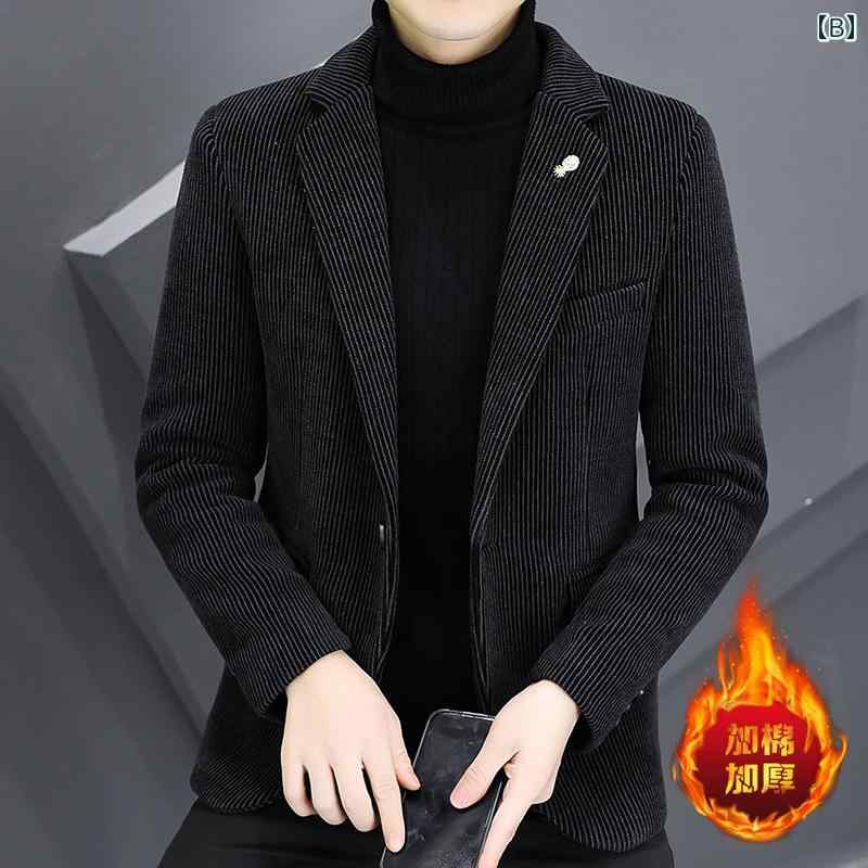 メンズ スーツ ジャケット ブレザー 長袖 秋冬 厚手 スリム スタイリッシュ カジュアル クール アーバン オフィス レジャー 紳士服