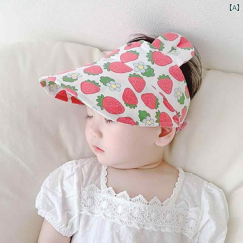 サンバイザー ベビー 帽子 春夏 かわいい イチゴ 男の子 女の子 赤ちゃん ハット ひさし 日焼け防止