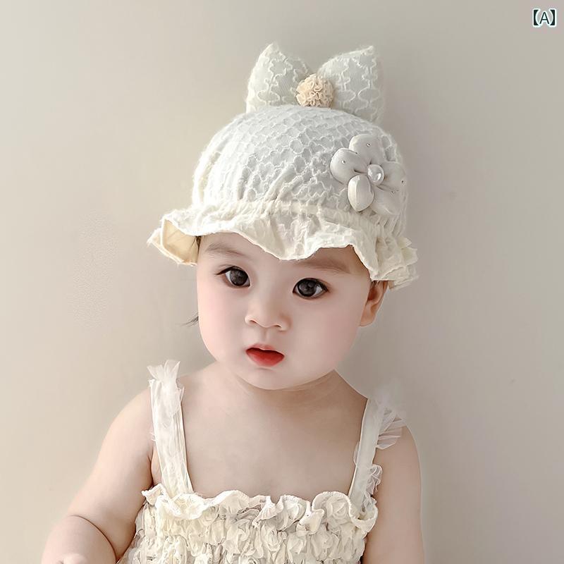 ベビー 帽子 サンハット 女の子 春夏 薄手 幼児 プリンセス 日よけ かわいい おしゃれ キュート シンプル