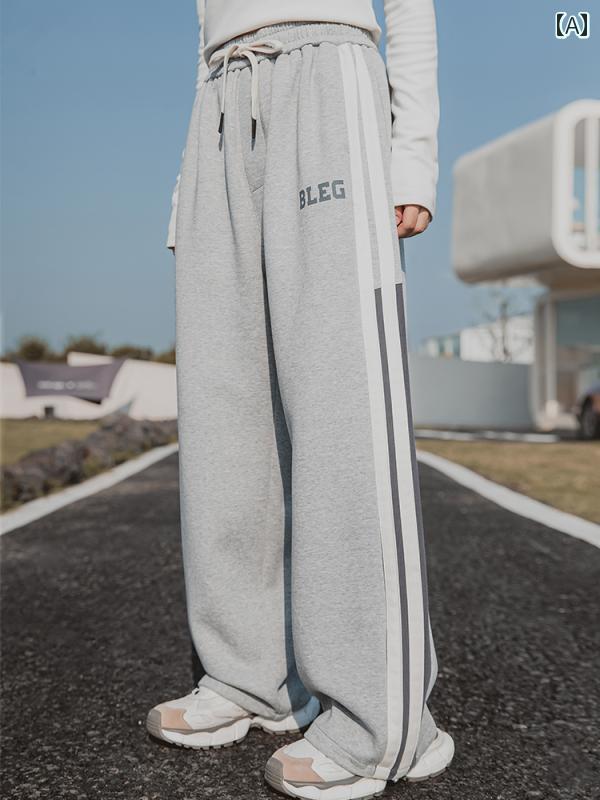 女の子 ボトムス パンツ かわいい スポーティー カジュアル リラックス デイリーウェア シンプル おしゃれ 中学 高校 学生 春 春秋(4.0)