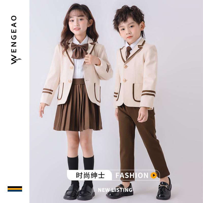 スーツ キッズ 子供 おしゃれ ファッション 制服 春秋 英国風 パフォーマンス 衣装 セット アカデミック 男の子 女の子 ジャケット パンツ スカート