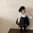 シャツ スカート セット 赤ちゃん品 キッズ 子供 おしゃれ ファッション 春秋 ドレス パフ 長袖 ブラック プルオーバー 韓国 女の子 コットン