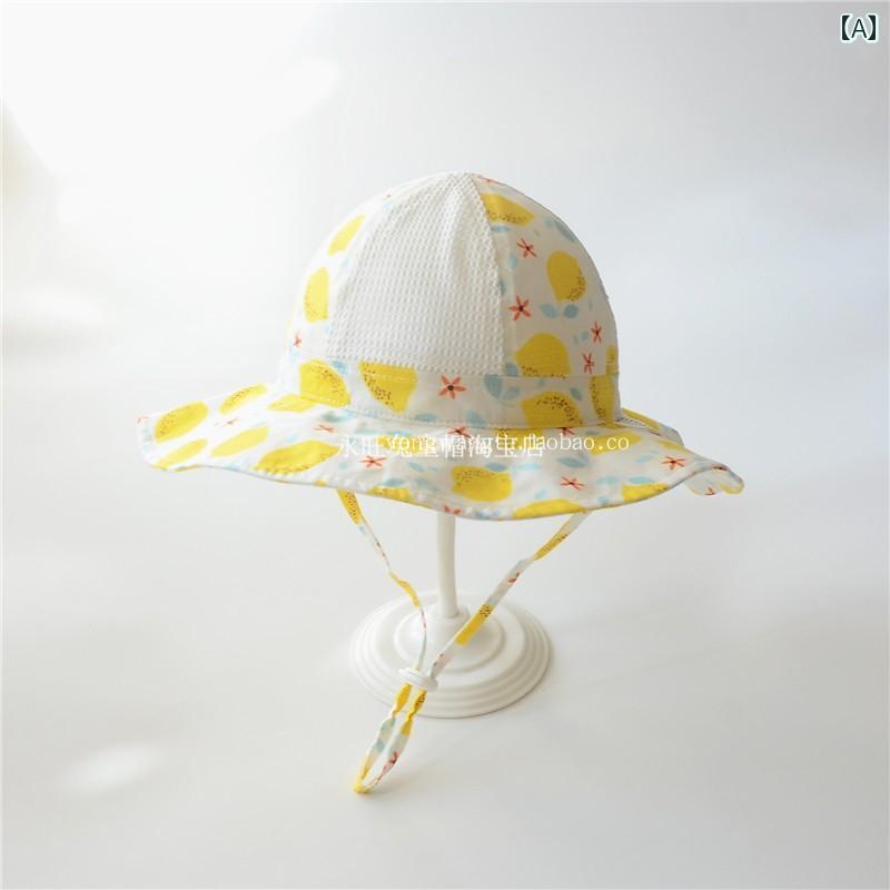 帽子 かわいい 春夏 女の子 かわいい メッシュ サンハット ベビー つば広 通気性 幼児 日焼け防止 ビーチハット コットン レモン レジャー ドーム 屋外 日よけ