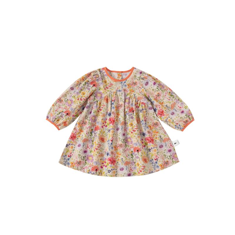 キッズファッション ドレス ワンピース ロング スカート 長袖 半柄 スタイリッシュ かわいい プリンセス 普段着 幼児 子供服 春