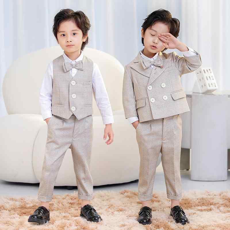 スーツ キッズ 子供 おしゃれ ファッション 男の子 春秋 赤ちゃん品 ジャケット 英国風 パフォーマンス ボーイズ ストライプ パンツ 蝶ネクタイ