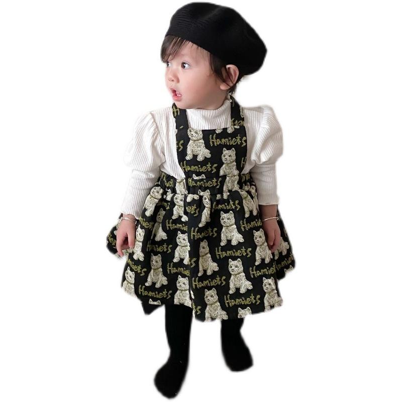 ベビー 服 シャツ スカート トップス クマ 猫 キッズ 子供 おしゃれ ファッション かわいい 春秋 プリンセス 赤ちゃん品 パフスリーブ 女の子 韓国 コットン