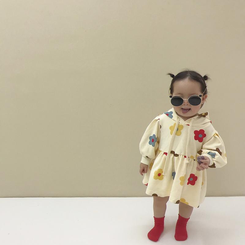 ベビー ワンピース スカート スウェット フード キッズ 子供 おしゃれ ファッション 春秋 韓国 トップス 赤ちゃん品 女の子 コットン プルオーバー