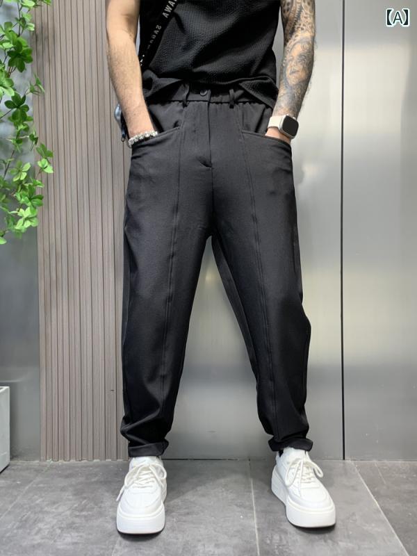 Pants - ジョガーパンツ 動きやい メンズ 豪華感 ズボン 春夏 メンズ スリムフィット カジュアル パンツ ストレッチ性 シンプル 上品