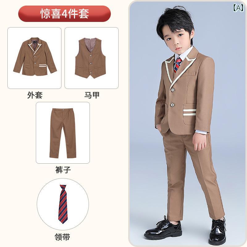 Occidental Goods - 子供 スーツ 春秋 韓国 無地 男の子 紳士 少年 パーティー ウェディング パフォーマンス 衣装 かっこいい