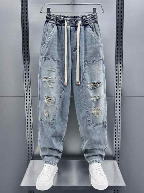 ジョガーパンツ 動きやい 春 デニム ストレート ロング パンツ メンズ ジーンズ メンズ ストレッチ シンプル カジュアル 清涼感