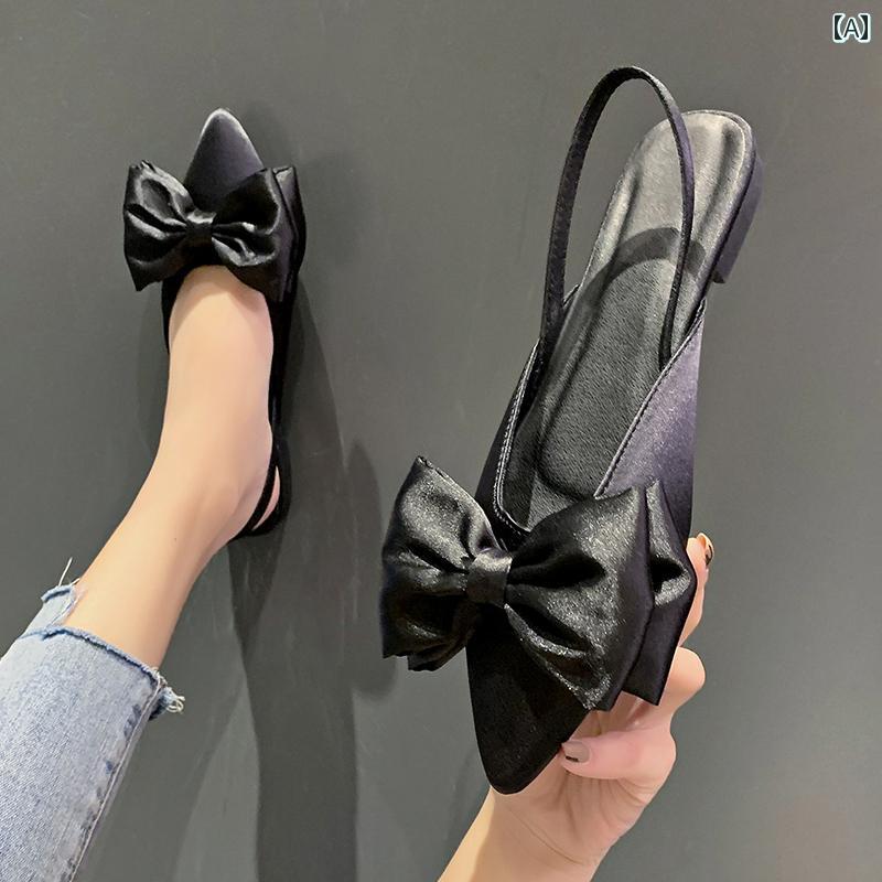 パンプス ポインテッドトゥ つっかけ フラット レディース シューズ ファッション フォーマル オフィス ビジネス カジュアル イブニン..