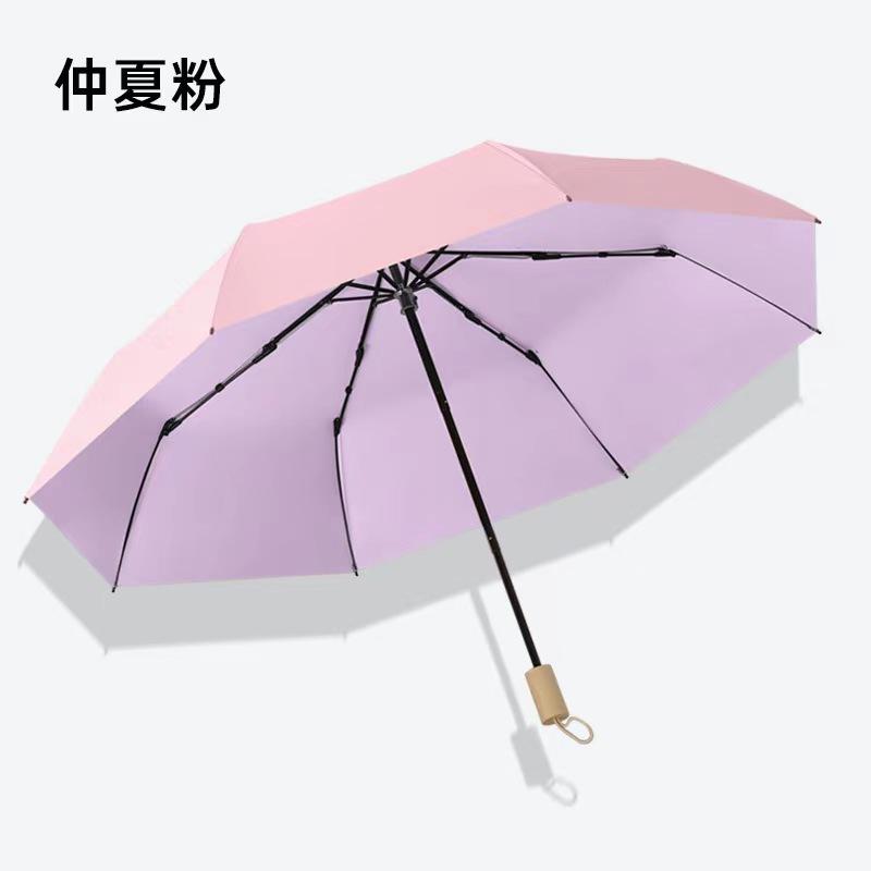 Umbrella - 折りたたみ傘 晴雨兼 レディース 軽量 ポータブル レディース 春夏 カラー 8本骨 三つ折り 手動 ピンク 日傘 日焼け防止 紫外線 対策 日傘 傘