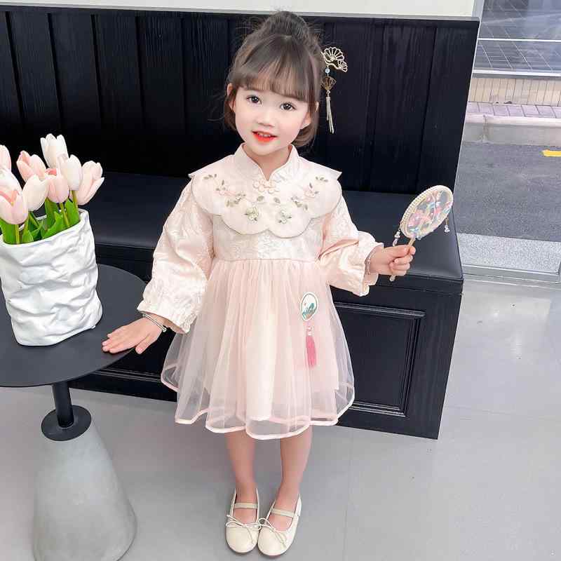 女の子 キッズ お姫様ドレス プリンセス セレモニー バースデードレス 豪華 春 ドレス ベビー 子供 漢服 チャイナ風 春秋