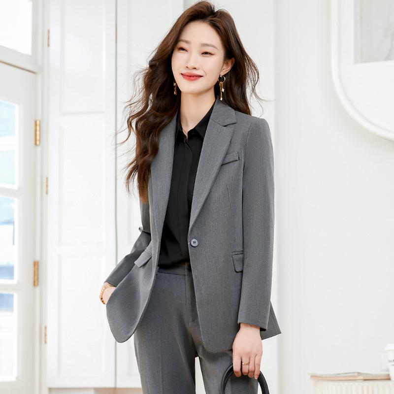 レディース スーツ ジャケット パンツ レディース おしゃれ シンプル ブレザー スリムフィット シャツ 長袖 フォーマル 黒 大学生 作業着 春秋 大きめサイズ