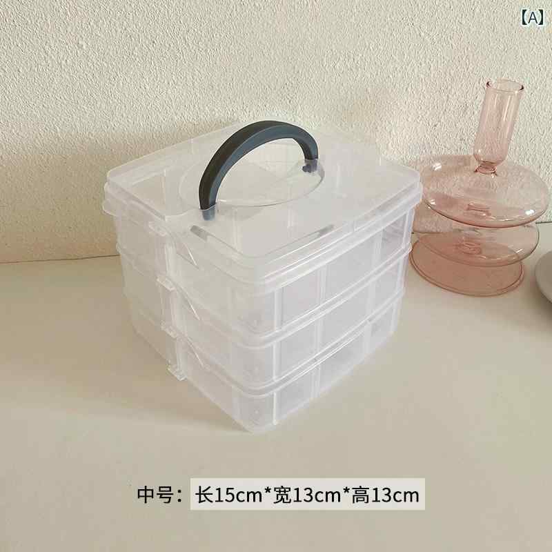 ジュエリー 収納 ボックス 多層大容量 ポータブル アクリル 透明 クリア ケース リング ネックレス ハ..